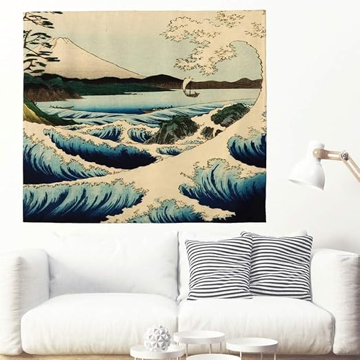 Hermosa Gran Ola De Montana Fuji Pintura Pared Tapiz Tradicional