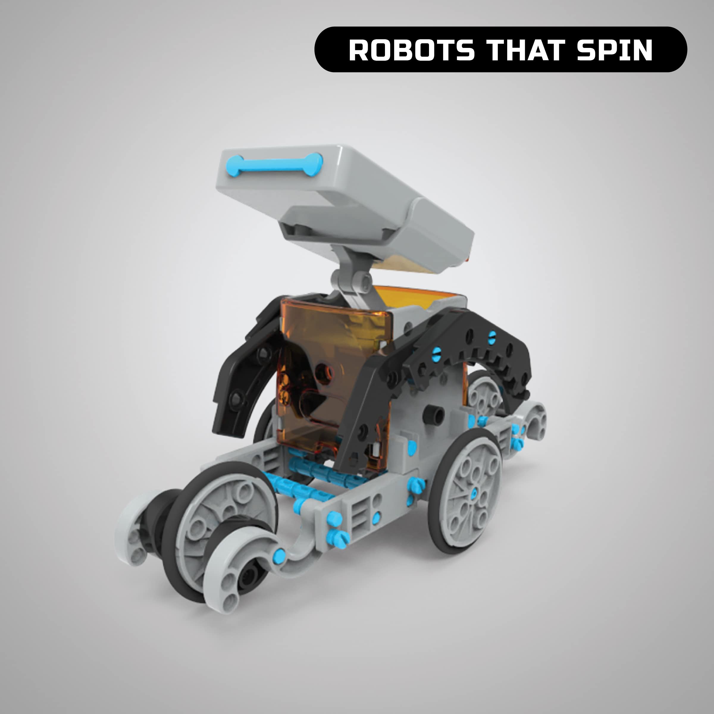 Discovery #Mindblown STEM 12-in-1 Solar Robot Creation 197-Piece Kit with Working Solar Powered Motorized Engine and Gears, Construction Engineering Set for Ages 8 and Up