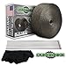 Duramake 2” X 50' Titanium Exhaust Header Heat Shield Wrap Motorcycle Pipe Insulation Roll With Stainless Steel Zip Ties