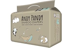 Andy Pandy Bamboo Disposable Diapers, Medium, 13-22 lbs (6-10 kg), 30 Count