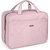 Toiletry Bag for Women, Travel Toiletry Bag with Hanging Hook Makeup Organizer, Waterproof Large Capacity Travel Bag for Accessories, Shampoo, Full Sized Container, Toiletries,Pink