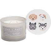 Sand and Paws Scented Candle - Vanilla Sandalwood – Luxurious Air Freshening Jar Candles Neutralize pet Odors and Enhance Home décor – 100% Cotton Lead-Free Wicks - 12 oz