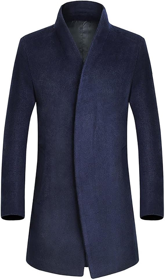 dichaun Dark Blue Overcoats Men's Fashion Design Warm Winter Slim Fit