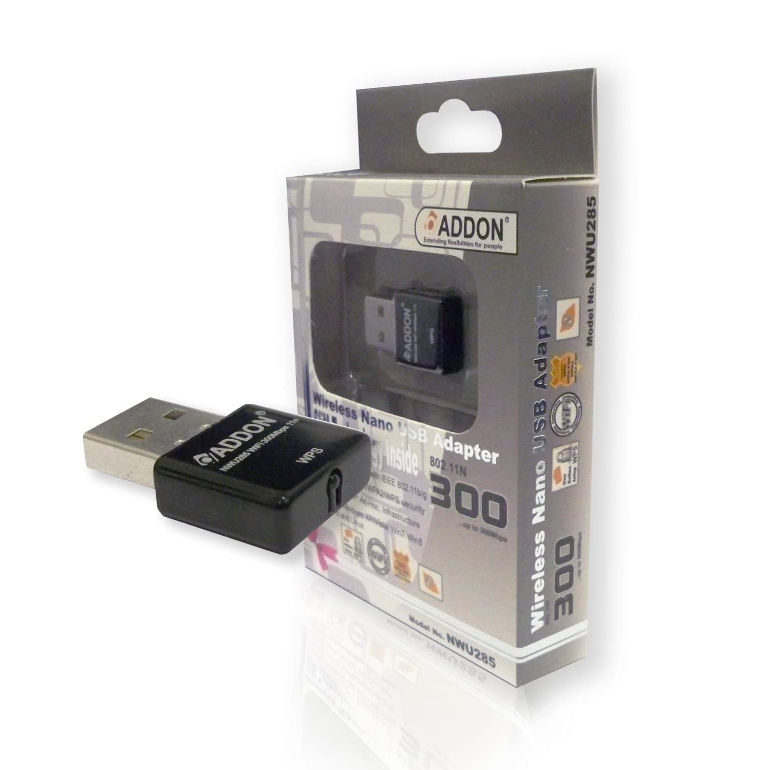 Addon NWU285v3 11N 300Mbps Wireless Nano USB Adapter
