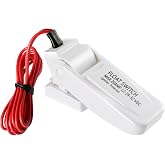 Bilge Float Switch, Huazu Automatic Bilge Pump Float Switch Rule Float Switch DC 12V 24V 32V for Boats Ignition Protected Mercury Free White