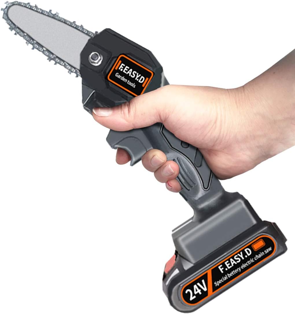 F.EASY.D Mini Chainsaw 4Inch Cordless Electric Protable Chainsaw with