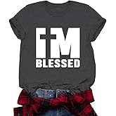 Valiri Womens Christian Shirt I M Blessed T-Shirt Inspirational Faith-Based Tee Tops