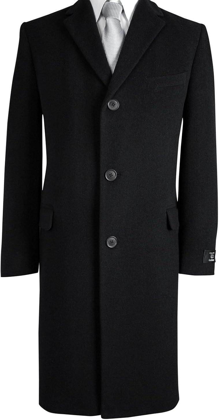 black wool overcoat