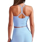 Mstaad Women's Workout Tank Tops Padded Backless Slim Bras Racerback Cropped Yoga Camisole