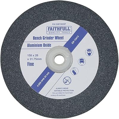 Faithfull 150mm Coarse Aluminium Oxide Grinding Wheel 20mm Bore for Bench