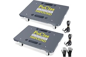 PUCISS Furniture Dolly - 2 Pack Furniture Movers with Wheels, 500 Lbs Capacity, Moving Dolly with Rope and Gloves, Portable and Light Dollies for Moving Heavy Furniture (Gray - 2 Pack)