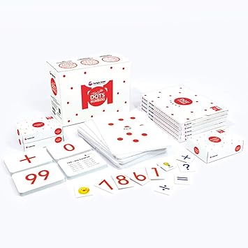 hungry brain Fun with Dots and Numbers (White) Early Learning Dot and Number Cards (3 Month to 7 Year) Easy Learning Math flashcards for preschooler