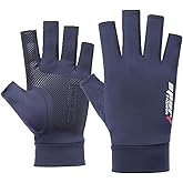 CaySep Men UV Protection Fishing Gloves Summer Outdoor Non Slip Fingerless Gloves for Hiking Driving Cycling Gloves
