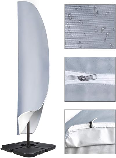 OKPOW Cantilever Parasol Cover Waterproof 280cm H 81cm Middle 30-45cm