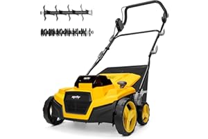 40V 15" Brushless Cordless Electric Dethatcher and Scarifier Compatible with Dewalt 20V Battery(Tool Only), w/12Gal Thatch Co