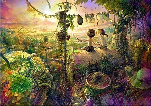 Wooden Jigsaw Puzzles 1000 Pieces for Adults Colorful Games Fairies Large Format Watch the Sunset Together