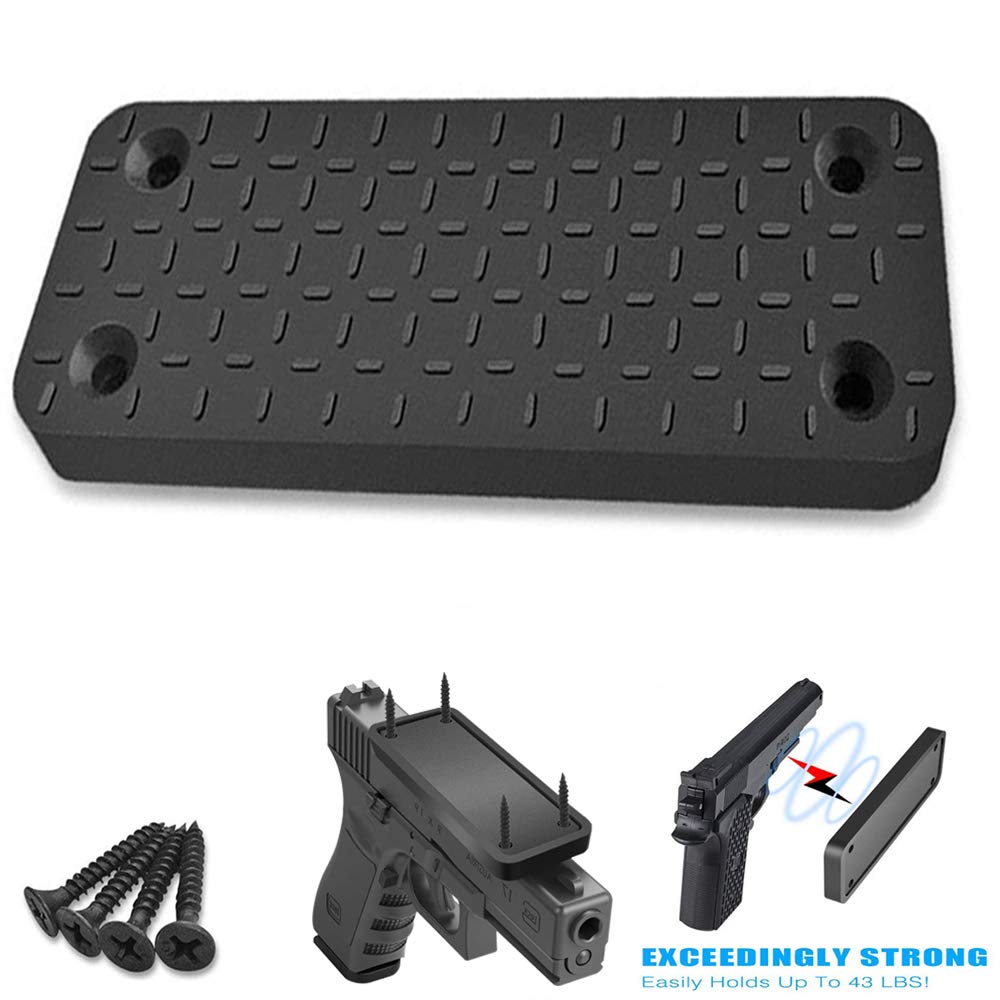 LATIT Magnetic Gun Mount, Tactical Concealed Gun Magnet with Powerful magnet over 43lbs, Easy Access Mount Throughout Your House, Office, Car, Barn, or Shop