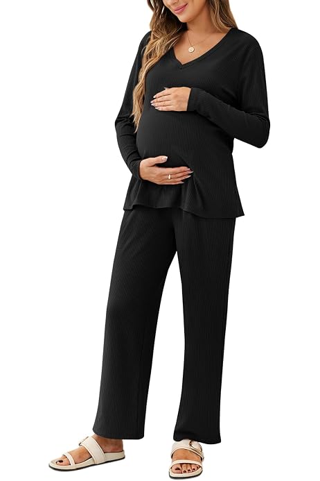 thumbnail image 2 of MakeMeChic Women's 2 Piece Outfits Ribbed Knit Long Sleeve 2 of 12