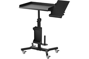 POARMEEY Tattoo Tray Cart on Wheels with Extension Rotatable Tattoo Table Station Versatile Rolling Tool Tray for Tattoo Arti