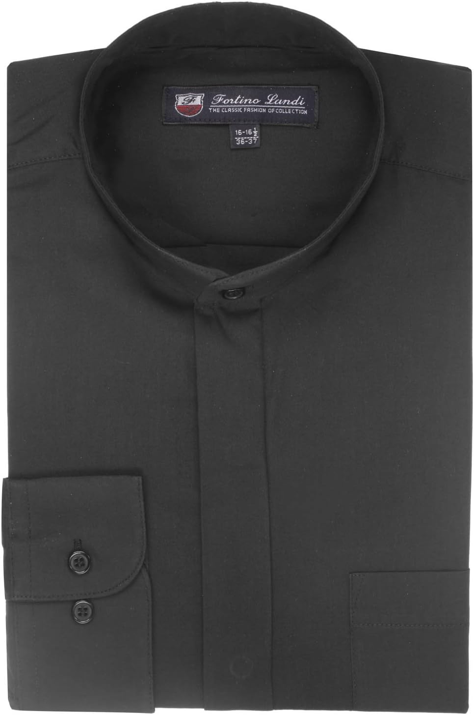 FORTINO LANDI Men's Long-sleeve Banded Collar Shirt - Many Colors Available