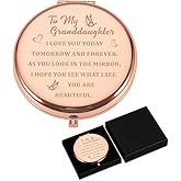 Delujouberst Valentine Gifts for College Girls Granddaughter Gift from Grandma Rose Gold Compact Mirror, Valentines Day Gift for 17 Year Old Girls