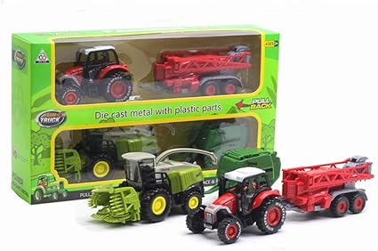 Amazon.com: LHY NEWS - Mini juguete de metal para camioneta de granja 1:42, de aleación clásica, juguete para niños de granja, juego de cosechadora de vehículos de tractores de vehículos agrícolas: Sports