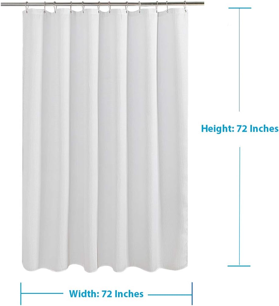 AmazerBath Waffle Shower Curtain, Heavy Duty Fabric Shower Curtains with Waffle Weave Hotel Quality Bathroom Shower Curtains, 72 x 72 Inches: Kitchen & Dining