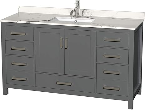 Wyndham Collection Sheffield 60 Single Bathroom Vanity In Dark