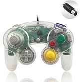 Reiso 1 Pack NGC Controller Classic Wired Controller for Wii Gamecube (Clear White)