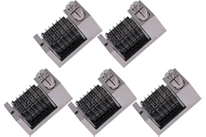 JECTSE 5 Pcs/Set Letterpress Numbering Machine Platen,6 Digits Unidirectional Printing Printing Model,Adopted of Rome Font,Hand-Carved,60 Times/min Print Speed,Backward Jumping Mode,for Workpiece Plane