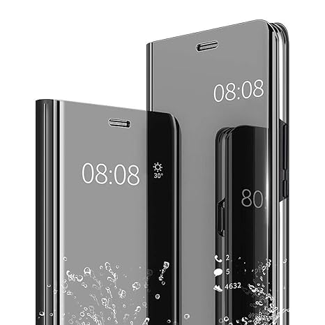 Caler Huawei P9 Lite 2017 Hülle Spiegel Cover Case Flip Schutzhülle Clear View Tasche Handyhülle mit Handy Ultra PC Luxus Mir