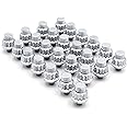 100PCS Wheel Rim Lip Rivets Nuts of 8.5 mm/0.33 in Hole Replacement Plastic Chrome Silver Rivets