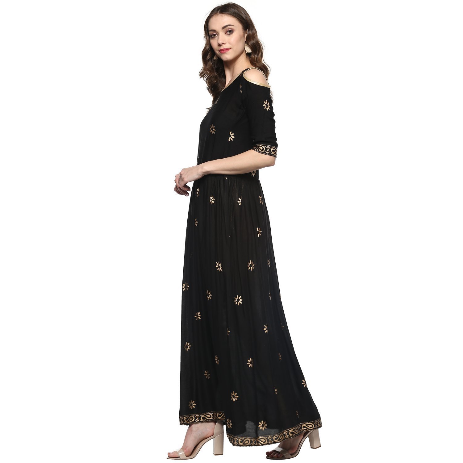 eyesonme women's rayon anarkali gown