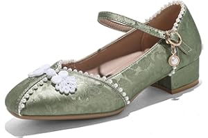 Lizoleor Retro Chinese Style Square Toe Women Hanfu Shoes