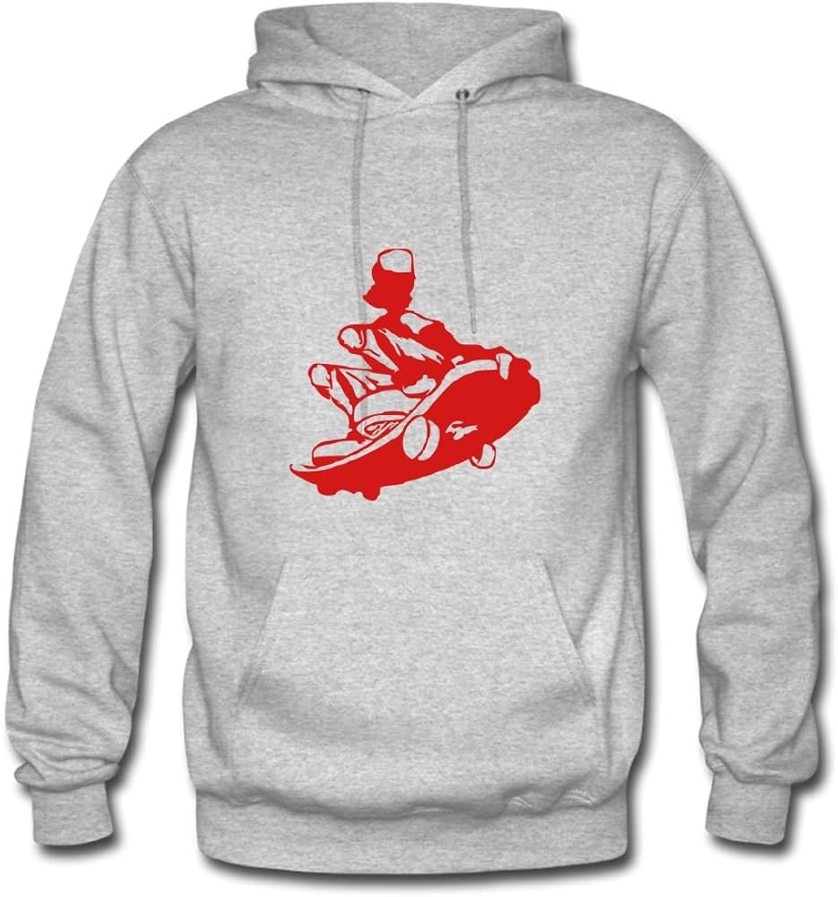 Personalized Informal Skate Chic Hoody In Grey Men Cotton