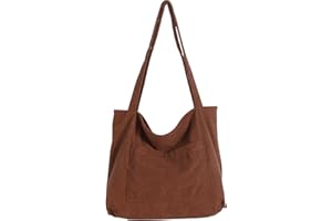 WantGor Women Corduroy Tote Bag, Large Shoulder Hobo Bags Casual Handbags Big Capacity Shopping Work Bag