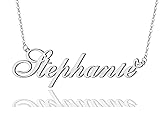 AOLO Stephanie Heart Name Necklace Silver Stainless