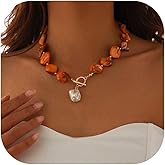 YANCHUN Gold Shell Pendant Necklace for Women Lightweight Beach Necklace Ocean Themed Charms Adjustable Chain Summer Accessories for Vacation Travel