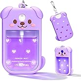 Kivzex Dog Silicone Case for Touchland Hand Sanitizer Spray with Keychain, Compatible with Power Mist & Glow Mist 1 FL Oz/30ML for Touchland Case, Cute Travel Cover Sleeve Purple