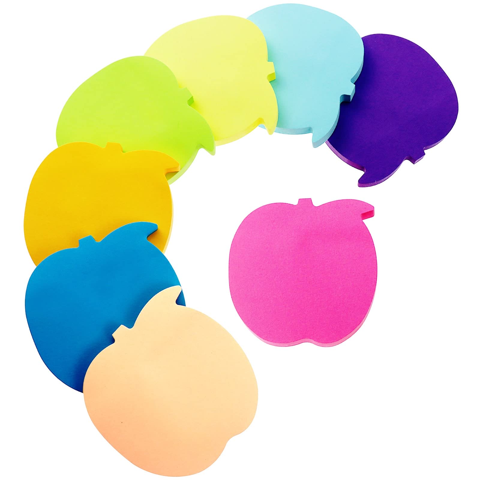 Sticky Notes, 560Sheets Apple Shape Self Sticky Notes Pad, 8 Colors Bright Post Stickies, Super Sticky Notes Pad, Colour Sticky Notes for Office Home School Meeting(76mmx76mm)