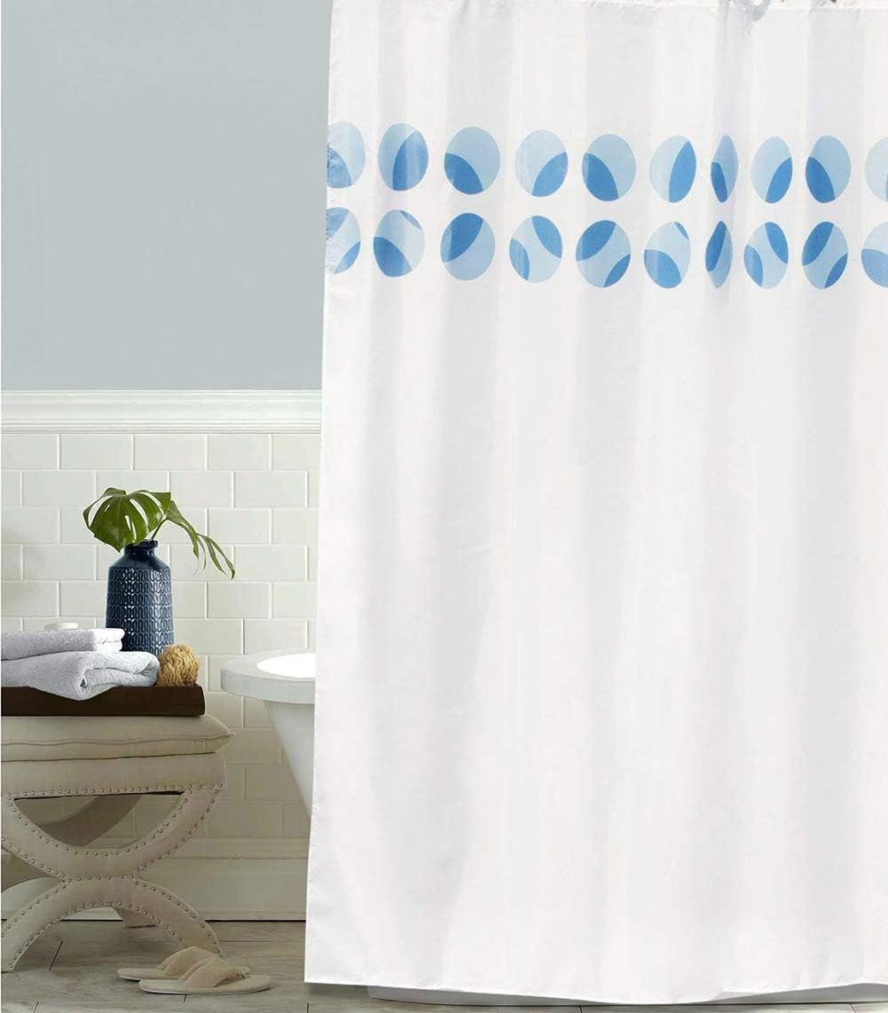 IYAYOO Blue Shower Curtain, Stall Fabric Plastic Shower Curtain Liner Mildew Resistant 70.8x78.8 Inches