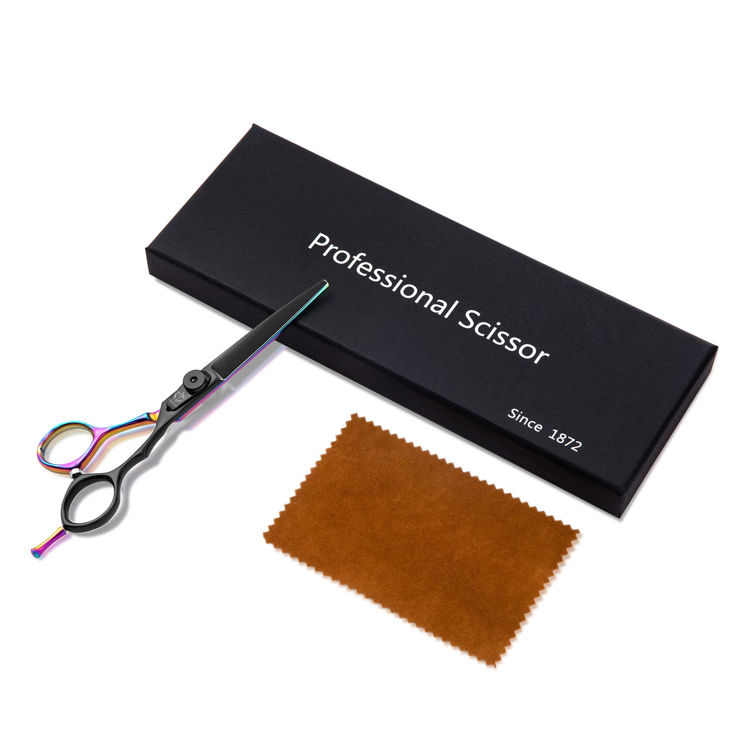 Professional Barber Hair Scissors 6 Inches Sharp Hair Shear Rainbow Titanium Coating Lightweight Haircut Shear for Men and Women : Beauty