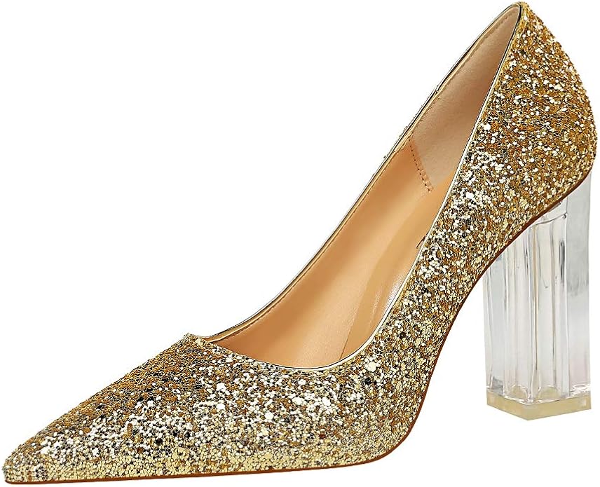 Glitter Lady Dress Shoes Women Pumps Party Festival Wedding Shoes High
