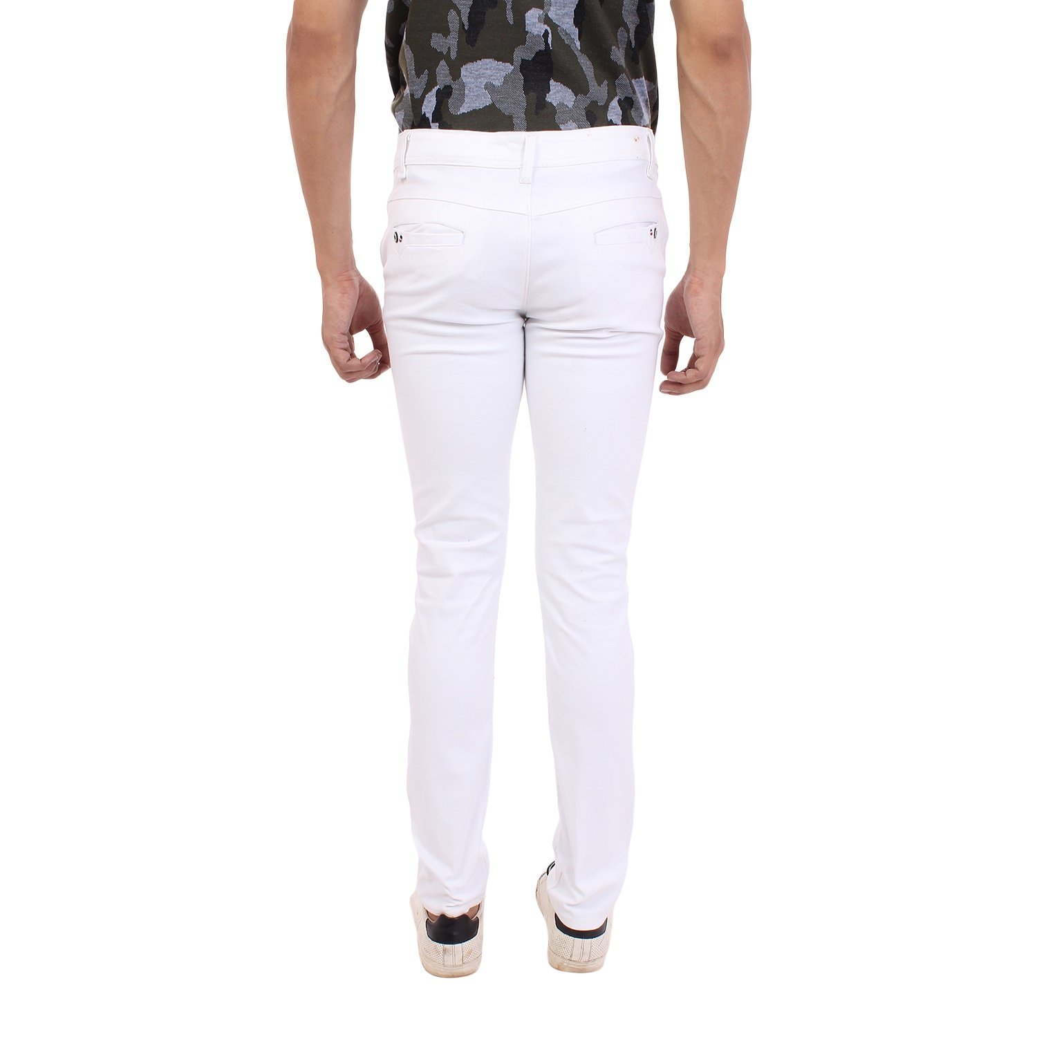 aarzu style mens white shot slim fit jean