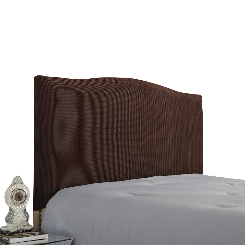 Bed headboard cover protector slipcover for bed headboard dustproof solid bed headboard cover stretch single double king Dark brown