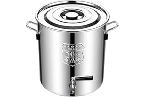 11.6Quart-Stock Pot with Spigot Large Stock Pot with Lid 304 Thick Stainless Steel Soup BucketFor Soup Seafood Stock Canning 