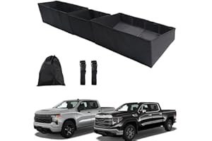 Marretoo Truck Under Seat Storage Organizer Foldable Replacement for 2019-2025 Chevy Silverado 1500/GMC Sierra 1500/2500HD/3500HD, Double & Crew Cab Underseat Tool Box for Silverado/Sierra Accessories