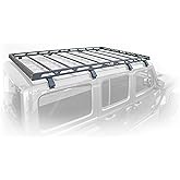 DV8 Offroad Roof Rack for 2018-2025 Jeep Wrangler JL 4 Door | Hard Top | Bolt-On Installation | Multiple Tie Down Points | 200lbs Capacity | Made from 1/8” Thick Steel