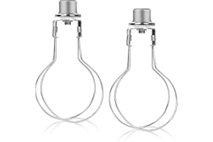2 Pack Round Lamp Shade Light Bulb Clip Adapter, ALUCSET Lampshade Holder Clip on with Lamp Shade Attaching Finial Top Bracket Holder Support Fitter Parts Converter (Set of 2, Silver)