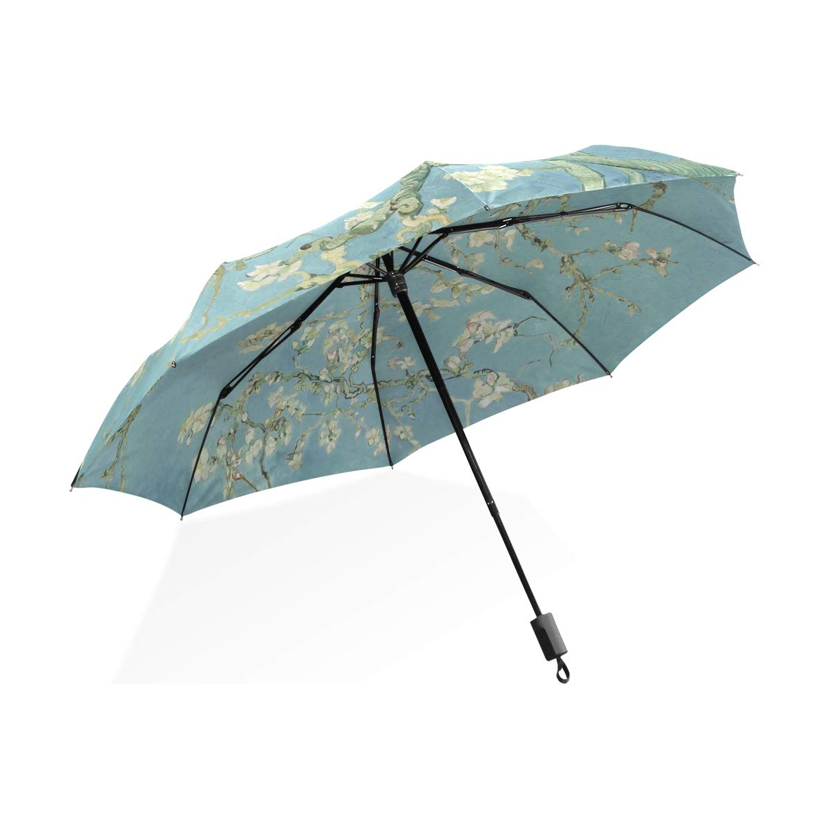 ISAOA Non-Non-Automatic Travel Umbrella,Compact Folding Umbrella Van Gogh Painting Windproof Ultra Light UV Protection Umbrella for Women Men